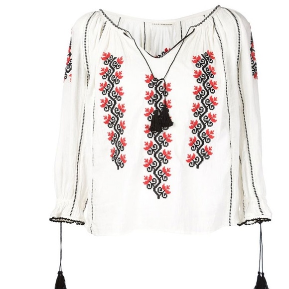 Ulla Johnson Pretty Embroidered Peasant Blouse size small - Picture 3 of 5